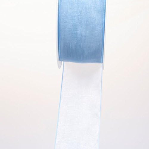 Light Blue Organza Ribbon with Selvedge 40 MM Roll 25 M-53736 70–R 040