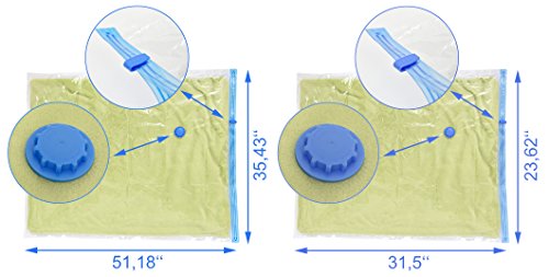 iLP 10 tlg. Set Aufbewahrungsbeutel Vakuum-Beutel in 2 verschiedenen Größen für Kleidung, Garderobe und Textil 90 x 130 cm und 60 x 80 cm - 3