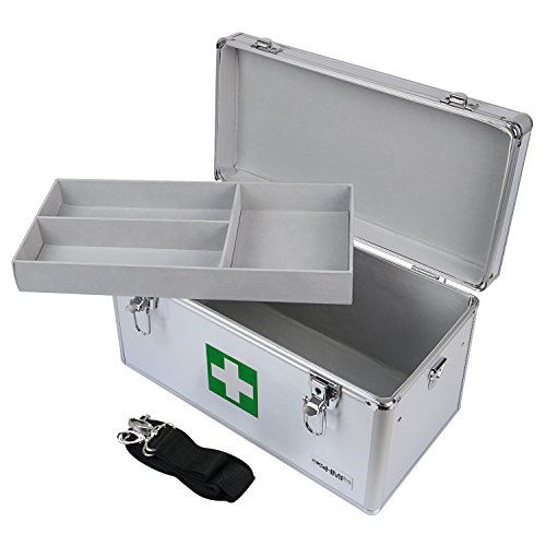 HMF 14701-09 Alu Medizinkoffer, Erste Hilfe Koffer, Tragegriff, 40 x 22,5 x 20,5 cm - 6