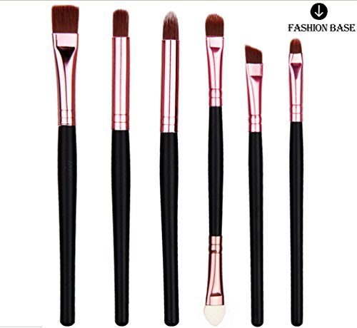 Fashion Base® 6pcs Coffee Eye Makeup Eyebrow/Eyeshadow/Eyeliner/Blending/Sponge/Crease/Flat Brush Set