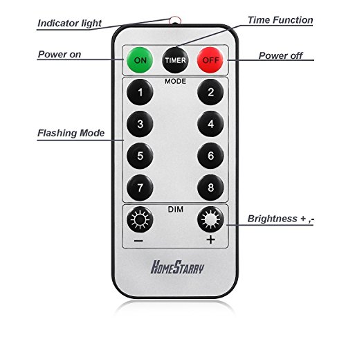 16.4FT (5m) 50er LED Lichterkette Batterienbetrieben Fernbedienung & Timer(8 Modi) IP65 Wasserdicht Sternenlicht für außen und innen - 4