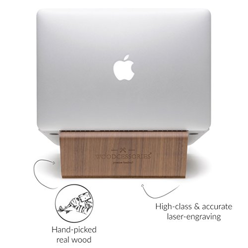 Woodcessories EcoLift Arnold Mini – Ergonomischer Laptop/Notebookständer bis 15 Zoll aus echtem Holz (Walnuss) - 3
