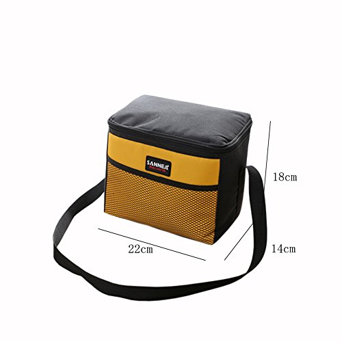 Yvonnelee 5L Kühltasche Thermotasche Isoliertasche Mittagessen Tasche für Arbeit Schule Picknick Radfahren Einkaufen Unterwegs Lebensmitteltransport für Damen Herren und Kinder Isoliert Klein – Gelb - 2