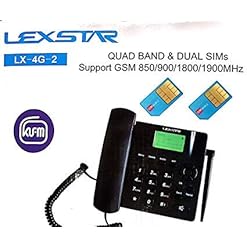 Alternative view of Lexstar LX-4G-2 Dual SIM Cordless Landline Phone (Black) (Jio Not Supported)