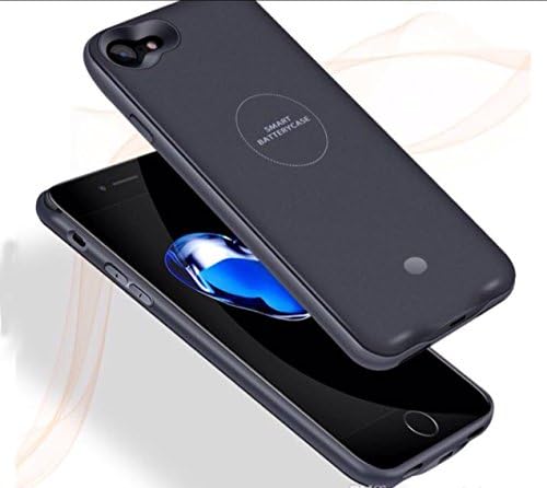 Earth battery case for iPhone 7 plus , ultra thin rechargeable portable charger case black 400mah external battery back up case cover (Jet black)