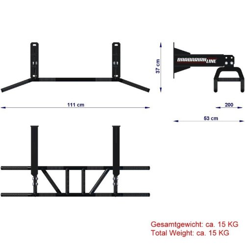 Barbarian-Line Multigrip-Klimmzugstange Wand/Decke - 3