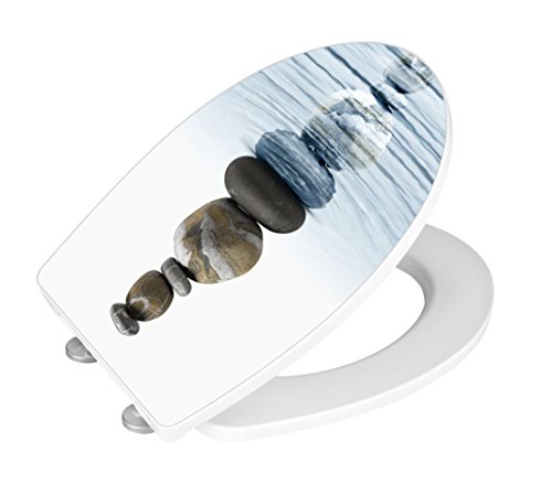 Wenko 21747100 WC-Sitz Hochglanz Acryl Meditation – Absenkautomatik, Fix-Clip Hygiene Befestigung, Kunststoff, mehrfarbig - 3