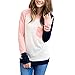 Produktbild VECDY Damen Bluse,Schwarzer Freitag Herbst und Winter Frauen Casual Langarm Rundhalsausschnitt Color Block Pocket Sweatshirt Bluse Top aus Baumwolle Trendpullover Pullover