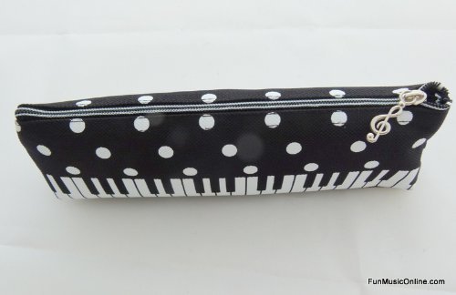 Blanco y Negro Teclado Piano Design Zipper la caja de l  piz