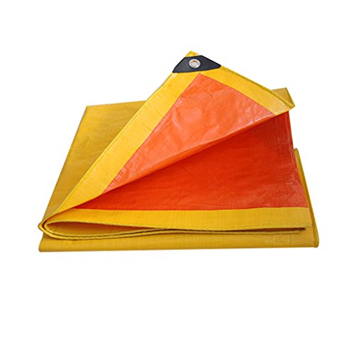 Preisvergleich Produktbild WSGZH Plane Wasserdichtes Tuch Wasserdicht Und Ölbeständig Plane Ultralight Dreirad Wasserdichte Plane Windschutzscheibe, Dicke 0,32 Mm, 180 G / M2, 14 Größenoptionen, Orange + Gelb (größe : 3 * 3)