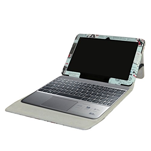 ASUS T102HA / Transformer Mini T102HA Hülle,Mama Mouth 2-in-1 Abnehmbare PU-lederne Case hülle mit Standfunktion für 10.1″ ASUS Transformer Mini T102HA Windows 10 Convertible Laptop Tablet,Zeitung - 2