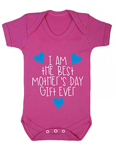 Blue Hearts - I Am The Best Mother's Day Gift Ever Cute Statement Baby Bodysuit Babygrow Vest