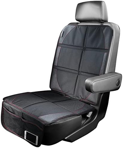 Car Seat Protector NuoYo Auto Pad Cover with Storage Pockets Protection for Isofix Baby Child Dog Mat Dustproof Waterproof Leather (Black)