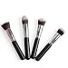 Ularmo Women 4 Pcs Black Synthetic Kabuki Flat Foundation Brush