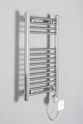 WarmeHaus Sèche-serviettes électrique avec thermostat chromé Bergen 180W - 700 x 400mm - Design - Chrome - Salle de bains