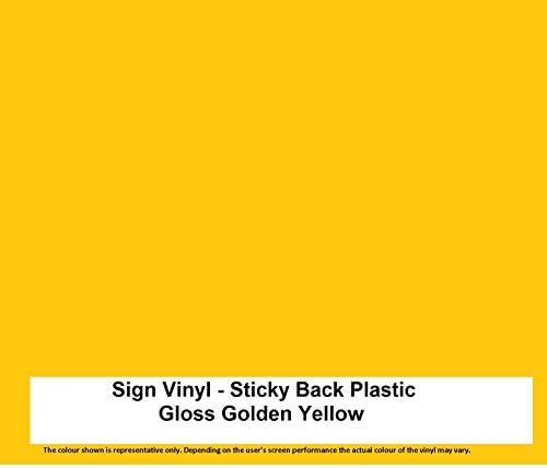 5 Metre x 610MM Roll of GLOSS GOLDEN YELLOW Sticky Back Plastic Self Adhesive Vinyl Sign Making Quality. This product is available in 33 colours GLOSS or MATT finish. Like Fablon. Suit Wall Art