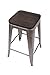 Produktbild GIA Gunmetal 61 cm Metall Hocker mit Sitz aus Holz (Set von 2) – Zählfunktion Höhe quadratisch Rückenfrei – Tolix Style – Gewicht Kapazität von 300 + Pfund – Bereit zu verwenden – Extra Stabiler und stapelbar