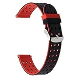 TRUMiRR 20mm Schnellwechsel-Uhrenarmband Silikon-Gummi-Armband für Samsung Gear S2 Classic (SM-R732 / R735), Huawei Uhr 2 (Sport), Moto 360 2 42mm Männer, Pebble Time Round 20mm, Bradley Timepiece