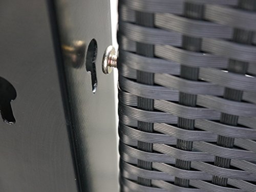 Paravent VISTO L112x T39x H100/160cm aus Polyrattan in schwarz, Sichtschutz, Trennelement - 5