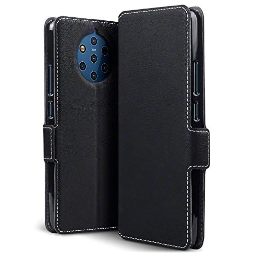 TERRAPIN Custodia Nokia 9 PureView, Cover di Pelle con Funzione di Appoggio Posteriore per Nokia 9 PureView Cover Pelle, Colore: Nero