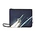 Produktbild WYYWCY Weltraumrakete umkreist die Erde Planet Pattern Benutzerdefinierte hochwertige Nylon Slim Clutch Crossbody Tasche Umhängetasche