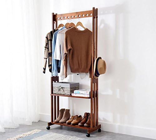 Cdbl Iron clothing shelves Coat rack floor hanger simple wardrobe simple modern removable bedroom clothes shoes storage shelf Clothes hook (Size : 70*166*33cm)