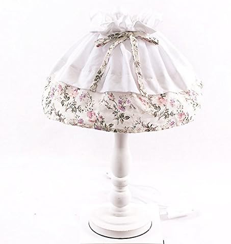 Shabby Fabric Lamp Wood Base dia22h40