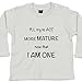 One and Mature - Funny Baby T-shirts, 12 to 18 mths, White