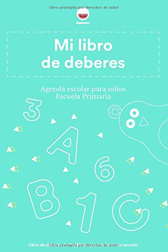 PepMelon - Mi libro de deberes - Agenda escolar para niños - Escuela primaria - Turquesa: Libro de deberes para todo el año escolar - 100 páginas, ... horario, seguimiento de las calificaciones
