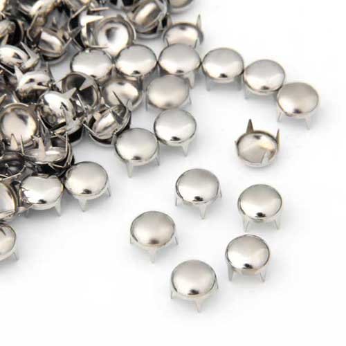 SODIAL(R) 200x Kupfer 8mm Silber Rundnieten Kegelnieten Nieten Punk Ziernieten Dekoration - 2