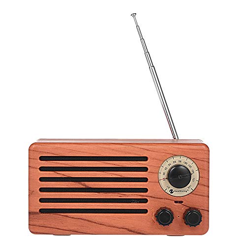 Preisvergleich Produktbild ALWAYZZ Drahtlose Bluetooth Lautsprecher Holz Resonanzkörper Subwoofer Eingebautes AUX-In Mikrofon Unterstützung FM Radio TF Karte Computer Telefone für iPhone Xiaomi Samsung,Beige
