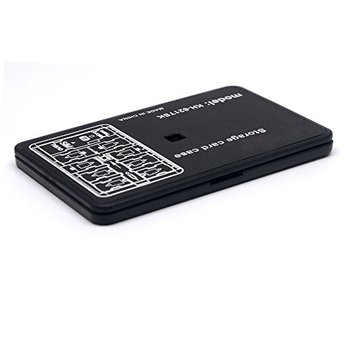 Mcoplus Water-Resistant & Shockproof Halter Storage Memory Card Case KH 821TSK KH-42 für SD-Karte/TF-Karten/SIM-Karten/Nano Karten (schwarz) - 5