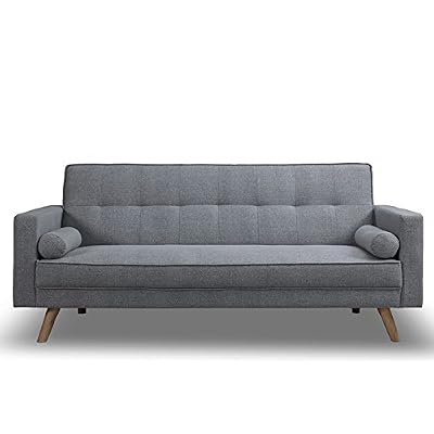 Designetsamaison Canapé Clic Clac 3 places gris - Vienne