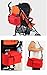 Discoball Multi Pockets Pram Stroller Organiser for Pushchairs Babies Bottle Drinks Food Holder Storage Bag For Buggies Diaper Nappy Organiser Bag (Red)