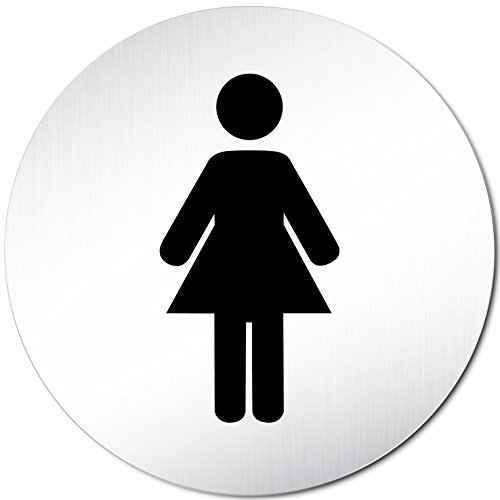 XXL WC Toilettenschilder SET aus eloxiertem Aluminium zum Aktionspreis • Größe Ø100mm • nur 1,50€ Versand! • Türschild Hinweisschild „Damen + Herren“ - 2