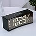 Produktbild DPS&RXX Digitale Alarmuhr, Portable Suspendierung Lichtbogen-Farc LED-Display mit Time/Humidity/Temperature/Display Funktion, 3 Helligkeitsanpassung, USB-Port-Ladung, Schlafzimmer, Büro, Reisen,Black