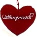Produktbild Kamaca Flauschig gefülltes Kissen LIEBLINGSMENSCH Plüsch - Herzkissen in ROT inklusive Füllung Größe 35 cm x 30 cm (Rotes Plüsch Herz Lieblingsmensch 35 cm)