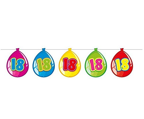 Wimpelgirlande 10m Luftballon Zahl 18