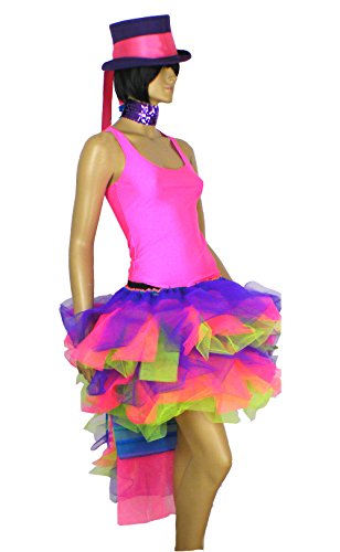 Burlesque Mardi Gras Neon UV Pink Green Purple Skirt (UK 14 US 12 EU 44)