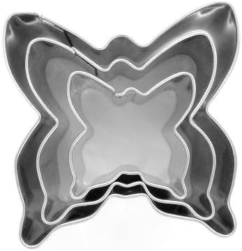 3 Mini Biscuit Cutters Stainless Steel Butterfly