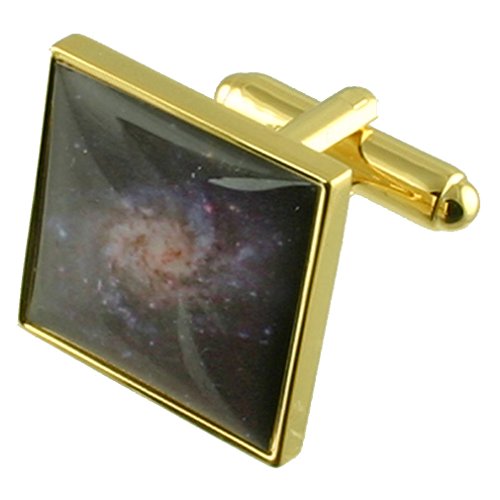 Preisvergleich Produktbild Select Gifts Gold Universum Galaxie Raum Manschettenknöpfe mit Tasche