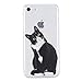 Produktbild iPhone 7 Hülle (4,7 Zoll),iPhone 7 4.7" Schutzhülle, Edaroo Cartoon Tiere Blume Bunte Malerei Crystal Kirstall Transparent durchsichtig Weiche Klare Ultradünne Silikon handyhülle TPU Bumper Case Ultra dünne Gel Anti- scratch hinten Tasche Etui Bumper Schutzhülle für iPhone 7 (4.7 Zoll) - Schwarze Katze # 2