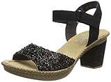 Gepolsterte Decksohle Rieker Damen 66589-00 Geschlossene Sandalen, Schwarz (Schwarz/Schwarz 00), 39 EU