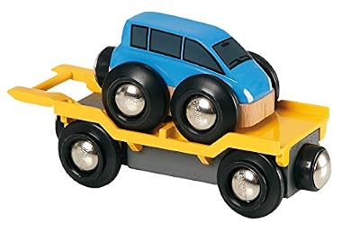 Brio - 33577 - Radio Commande Véhicule Miniature - Wagon Transport de Voiture avec Rampe