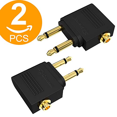 Preisvergleich Produktbild Starcell Flugzeugadapter für Kopfhörer, vergoldet, 2 Stück