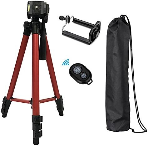 Cellphone Tripod, iPhone Tripod, Tencro 50-Inch Lightweight Aluminum Alloy Video Stand Travel Camera Tripod with Bag, Wireless Remote and Cellphone Holder Mount for iPhone, Samsung and Camera