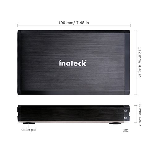 [Aluminium/USB 3.0/8to] Inateck Gehäuse externe Festplatte 3,5 Zoll USB 3.0 externe Festplatte/SSD Gehäuse aus Aluminium für Festplatte 3,5/2,5 SATA - 5
