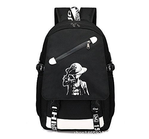 Preisvergleich Produktbild MOGUU Laptop Rucksack Business Travel Schule Universität Schultasche Wasserdichte Rucksack Mehrere Fach Usb Jack Rucksack, Strohhut Charakter Backpacks