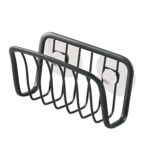 InterDesign 61077EU Axis Schwamm-Halter mit Saugnäpfen, mattschwarz