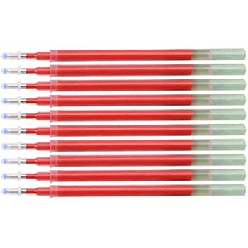 10Pcs 0.5mm Penpoint Gel Ink Pen Refills Rollerball Pens Refill Smooth Writing Long Lasting School Drawing Writing Office Supplies for Student Office Worker Red Durable and Useful